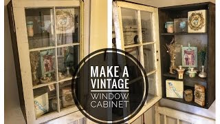 How to Make a vintage Window Cabinet from everyday materials. This video describes how to assemble, distress and hang a one of 
