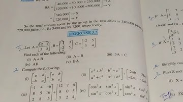 Class 12 Exercise 3.2 NCERT Solutions | Matrices Chapter 3