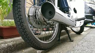 スーパーカブ50カスタム マフラー音 スラッシュカットマフラー