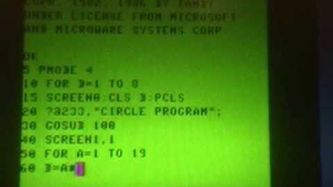 Simple graphics program for the Radio Shack Color Computer