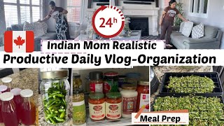 Indian Mom Productive Daily Vlog, Home Kitchen Organization Ideas Pantry Fridge Refill, Organization