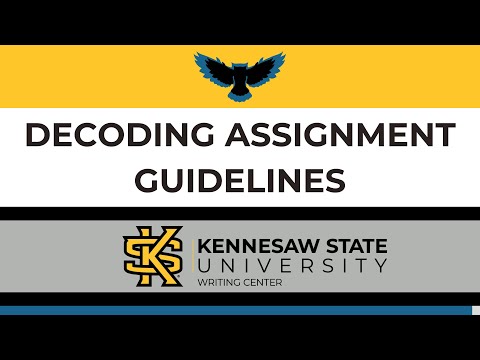 Decoding Assignment Guidelines