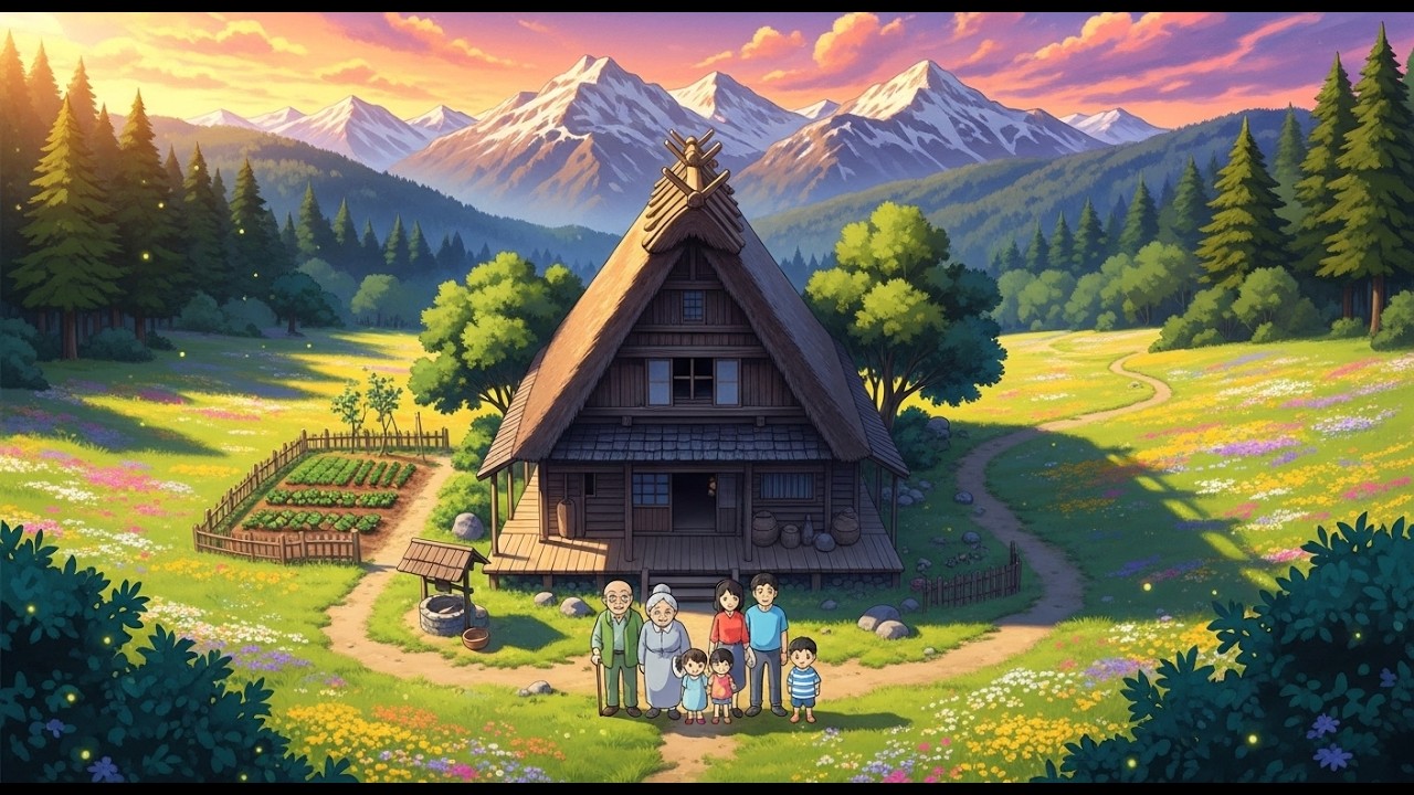 Grandpa's Mountain Cabin 🏔️ | Three Generations Under One Roof | Ghibli Style Family Story
