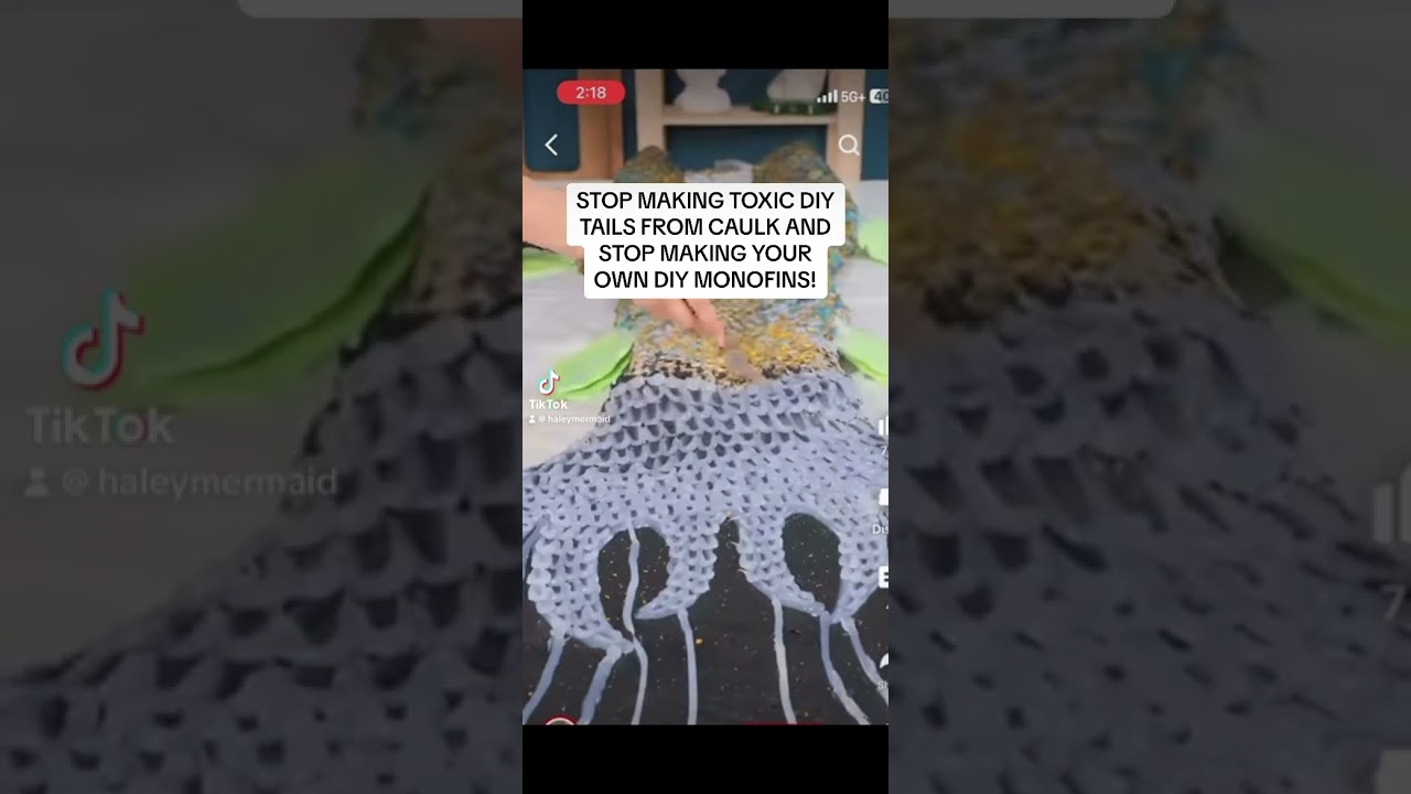 STOP MAKING DIY MERMAID TAILS FROM CAULKING YOU NEED SKIN SAFE SILICONE AND A PROPER MONOFIN