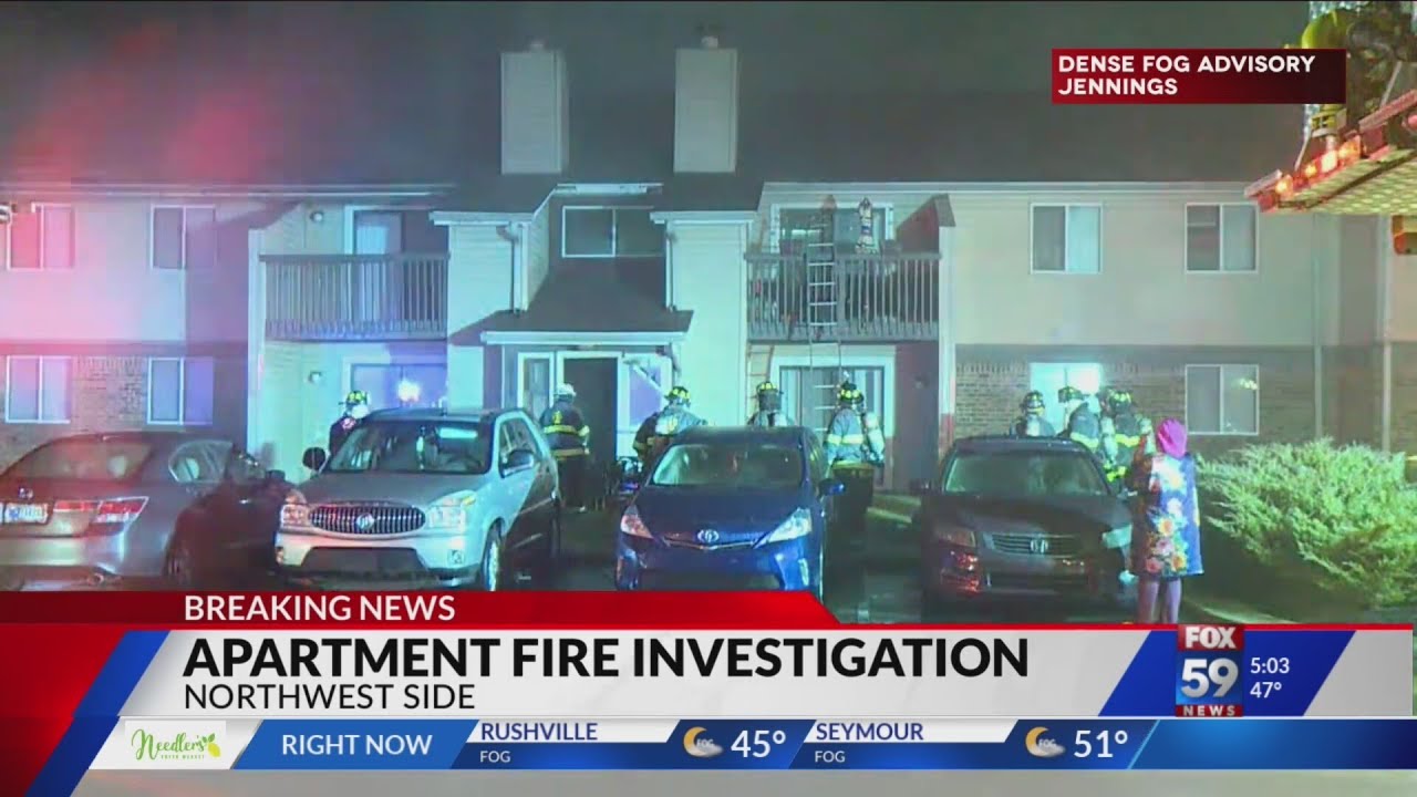 Crews respond to apartment fire on Indy's northwest side - YouTube