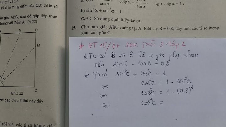 Bài tập toán hình lớp 9 bài 15 trang 77 năm 2024