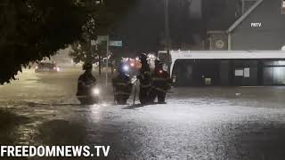 Hurricane ida - Massive Floods, Bus Stuck in Staten Island, New York City