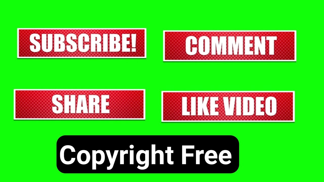 Like, comment, share and subscribe green screen 