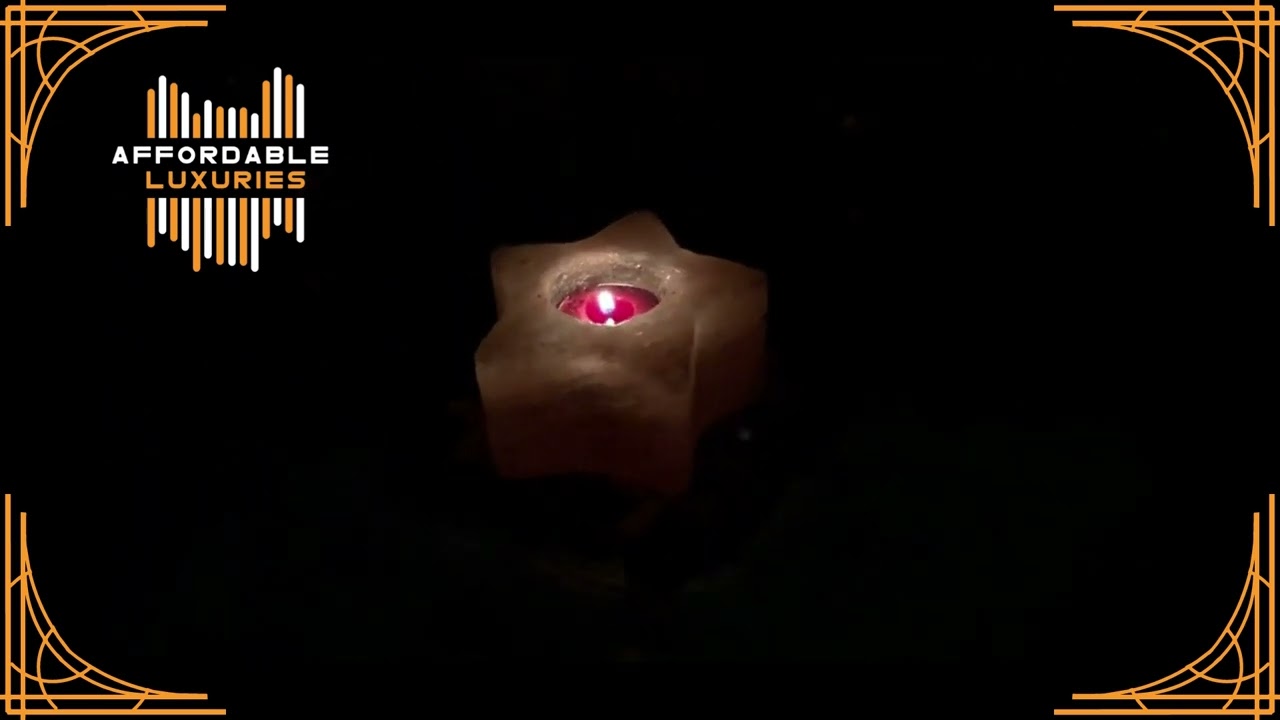 Hand Carved Himalayan Pink Salt ‘Star Shape Candle Holder’ - Affordable Luxuries