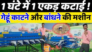 गेहूं कटाई का नया दमदार तरीका 🌾 // Tractor Mounted Reaper Binder Machine Full Review