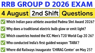 RRB Group D 2nd Shift 4 August Questions Analysis | Railway Group D 2026 2nd Shift Analysis 