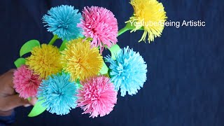 How To Make Paper Flower Stick - Paper Craft  - DIY Paper Flower