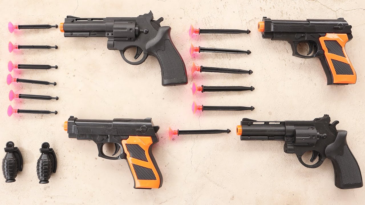 Unboxing set de pistolas policial geniales prueba de disparo | Unboxing de armas de juguete