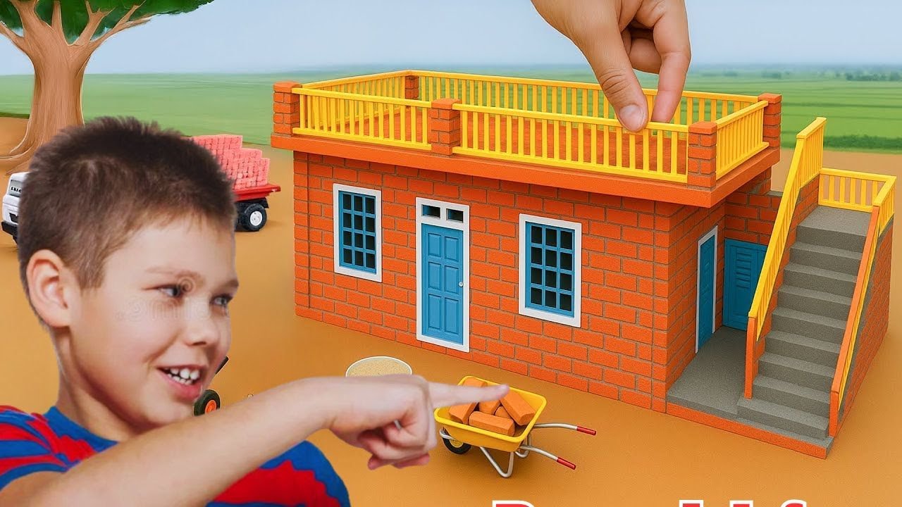 A BUILDER CREATES A MINI MODERN HOUSE WITH REAL CONCRETE AND GLASS