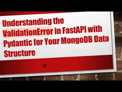 Understanding the ValidationError