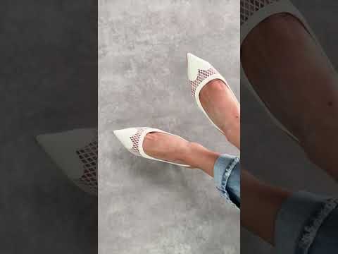 Романтичные белые слингбеки лодочки с сердечком, видео 1