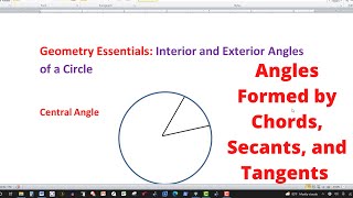 Geometry Essentials: Interior and Exterior Angles of a Circle