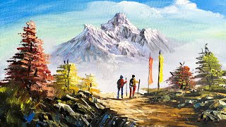 Painting a Beautiful Mountain Landscape with Acrylics | Art Candy | Nepali Artist | Nepali Painting