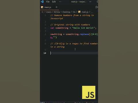Remove Numbers From A String In #Javascript - Youtube