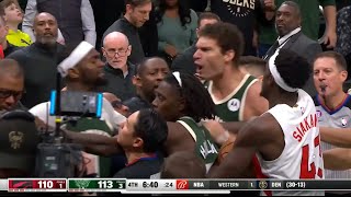 Brook Lopez gets ejected after trying to fight the entire Raps team! || 22-23 season