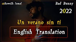Bad bunny Un verano sin ti English Translation Lyrics Letra