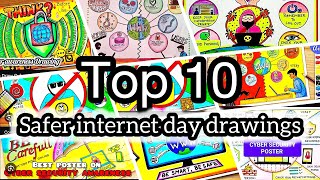 Safer Internet Day Drawing Safer Internet Day Poster Cyber Safety Poster Drawing