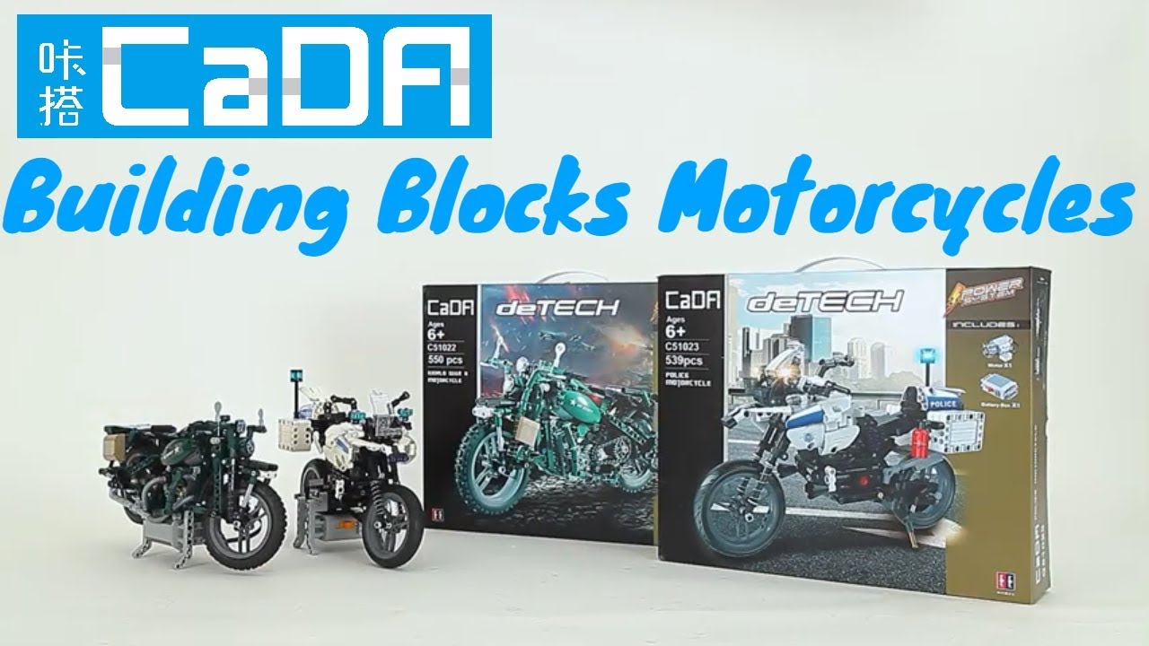 Building blocks world war II and police motorcycles (CaDA Building Blocks)