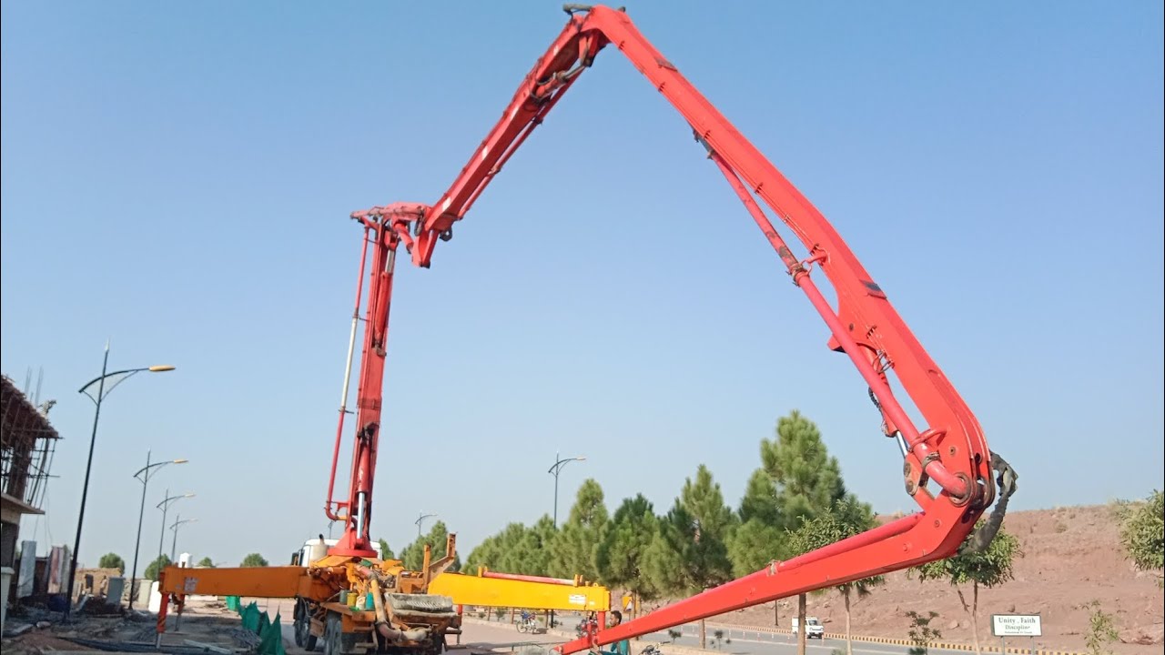 KCP Concrete Pump 52M³ Amazing Boom Opening Full Video