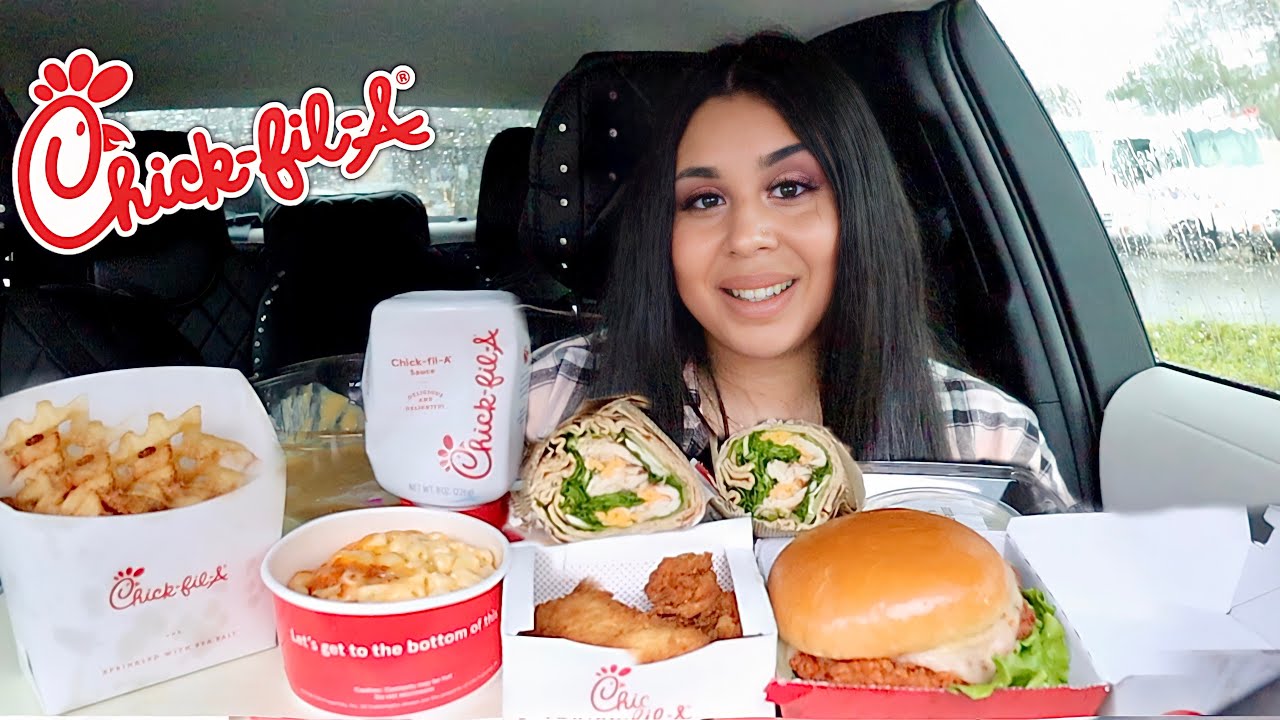 CHICK-FIL-A MUKBANG!!! (Spicy Chicken Sandwich, Waffle Fries, Mac N Cheese, Chicken Strips, Wrap)