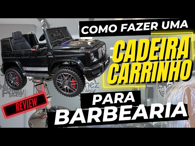 Cadeira de corte de cabelo infantil. Cadeira de barbeiro infantil. Cadeira  de carro de quatro rodas de controle remoto de carros elétricos para