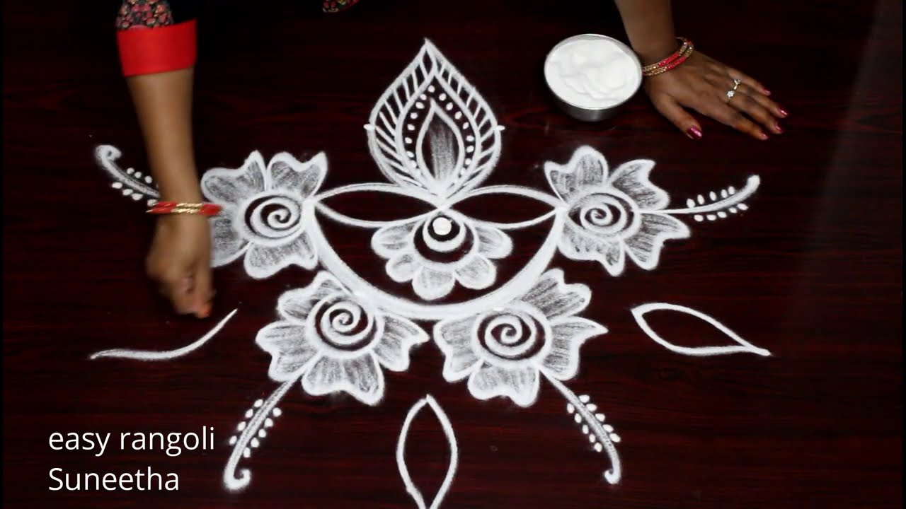 Amazing Diwali 2020 rangoli muggulu by Suneetha || दिवाली रंगोली || Creative Diya rangoli & kolam