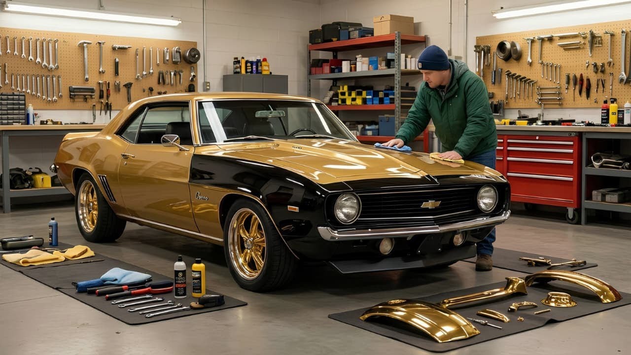 ASMR Car Restoration! Complete Baldwin Chevrolet Camaro Restoration from Total Damage to Like New