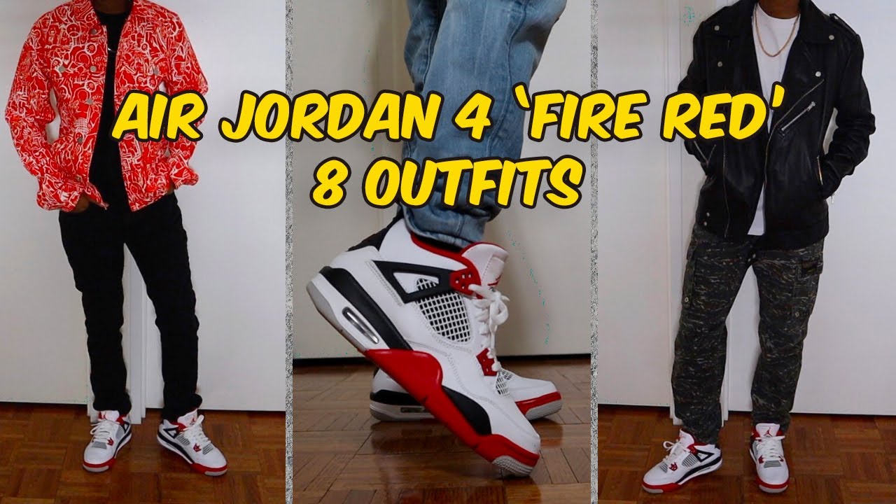 jordan 4 fire red outfit