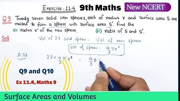 Ex 11.4 Q9 and Q10 Surface Areas and Volumes Class 9 Maths Ncert New Book | Ex 13.8 Class 9th Math