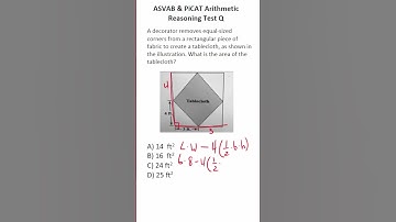 Area of a Shaded Region: ASVAB/PiCAT Math Knowledge Practice Test Q  #acetheasvab w #grammarhero