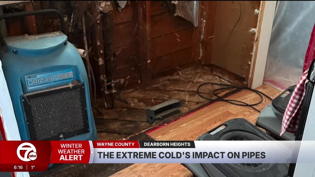 Dearborn Heights home flooded after pipe bursts during extreme cold snap