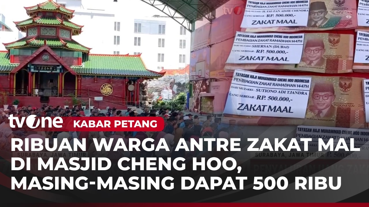 Warga Antre untuk Mendapatkan Zakat Mal di Masjid Cheng Hoo | Kabar Petang