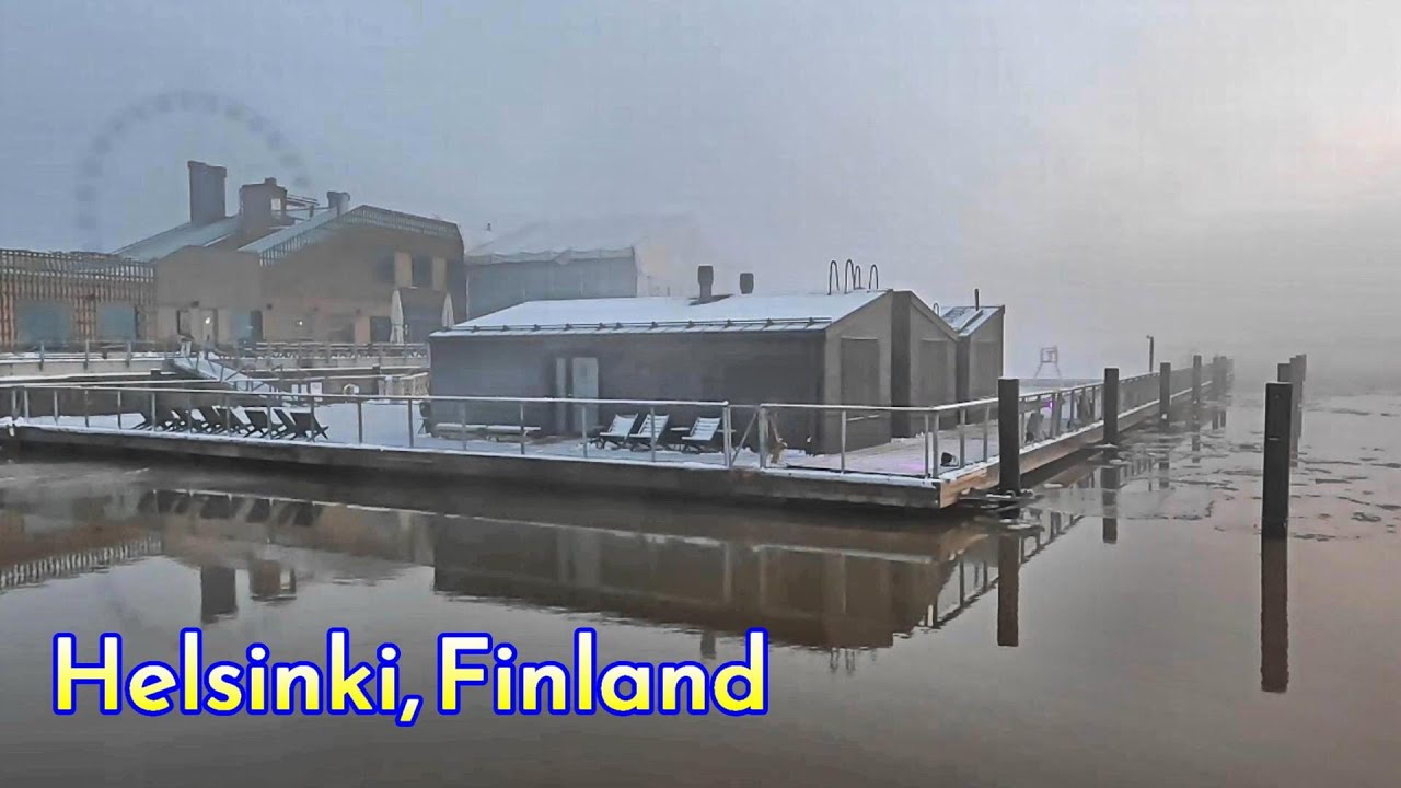 Walking in Helsinki, Finland: Allas Sea Pool - Market Square - Havis Amanda (4K)