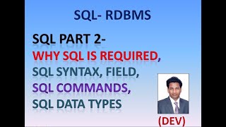 SQL PART 2- SQL SYNTAX, SQL COMMANDS, SQL DATA TYPES