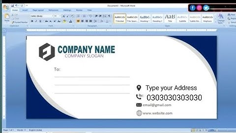 Easy Envelope Design in Ms Word | How to Make Envelope in Ms Word in Hindi | Envelope Template 