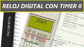 PIC16F877A | RELOJ DIGITAL  con Interrupción por TIMER0 en mikroC (código y simulación)
