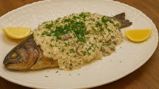Цю рибу любить кожен  Форель по-домашньому з грибами  у сметані