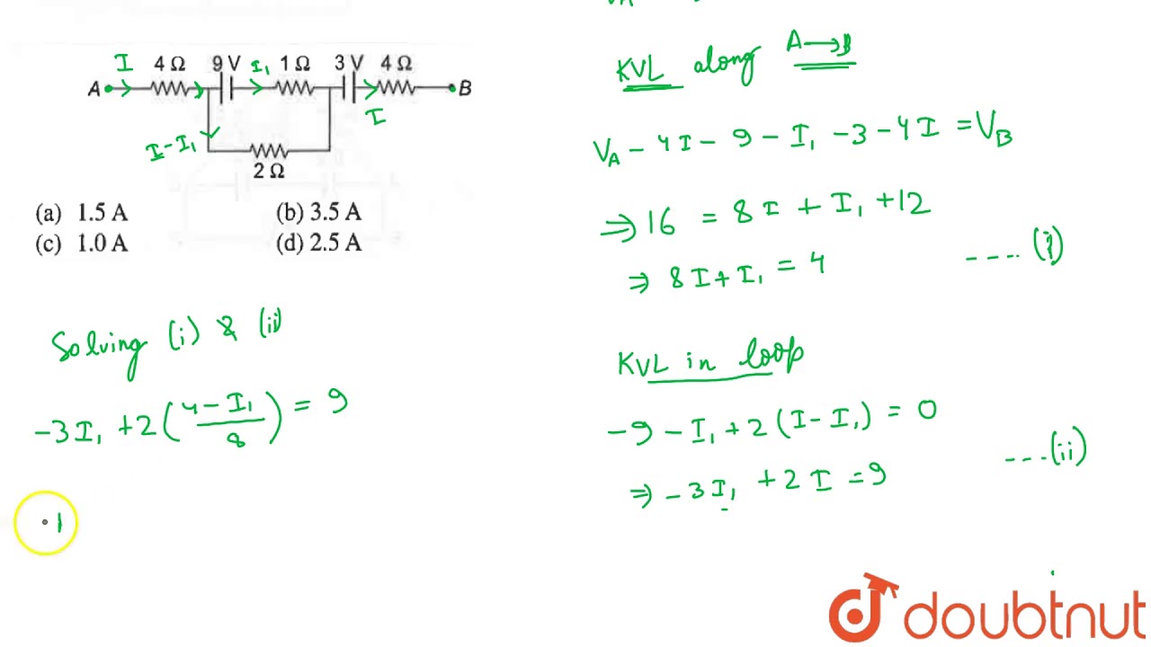 In The Circuit Shown In Figure Potential Difference Between Point A And B Is 16 V Find The Youtube
