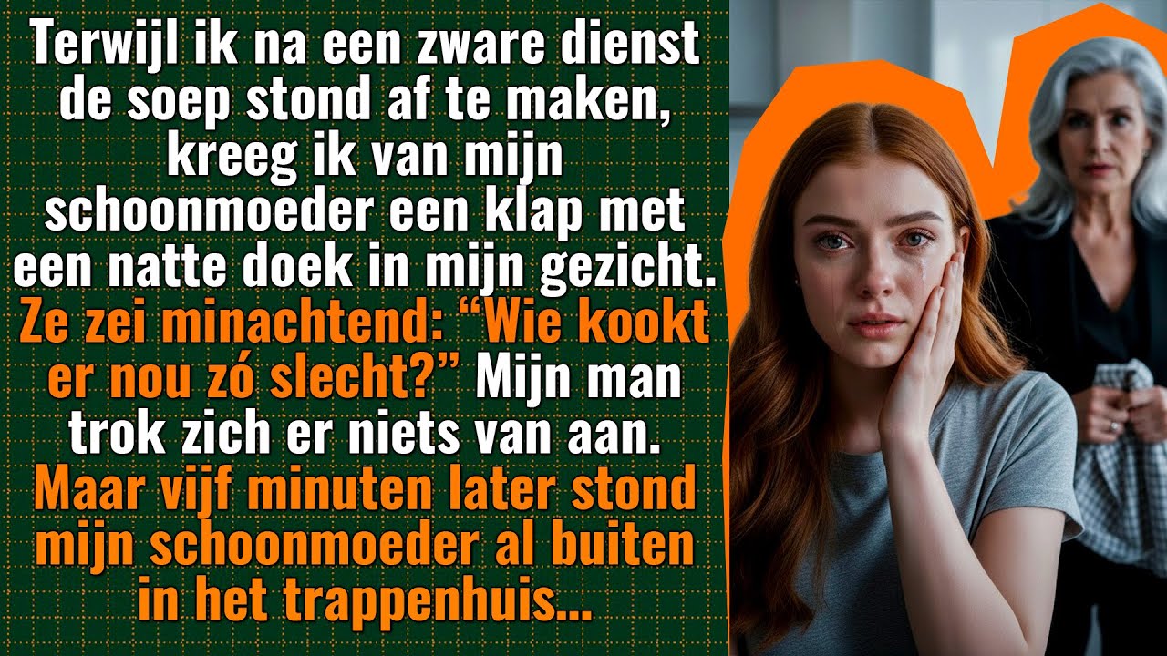 Mijn schoonmoeder sloeg me met een natte doek en vijf minuten later stond ze al bij mijn portiek!