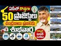 ఏపీ రాష్ట్రానికి కొత్తగా 50 ప్రాజెక్టులు ప్రజలకు శుభవార్త చెప్పిన చంద్రబాబు good news for people.