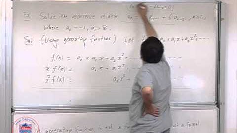 MATH 110   Lec 37   Generating functions