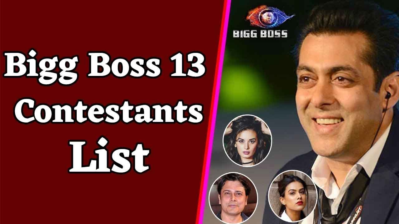 BIGG BOSS 13 CONTESTANTS NAME LIST 2019 WITH PHOTO CELEBRITY