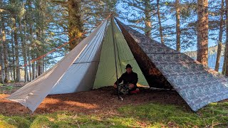 Tarp Super Shelter using up to four tarps