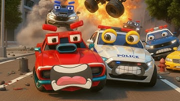 🔥 Epic Car Chase! Red Muscle Car vs Police Squad in the City 🚓💥