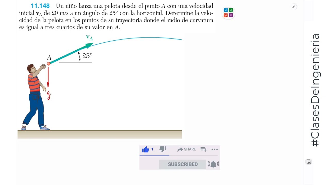 Dinamica 11.148 Beer 9Ed - Fisica - Mecánica Vectorial - Cinematica -#clasesdeingenieria.com